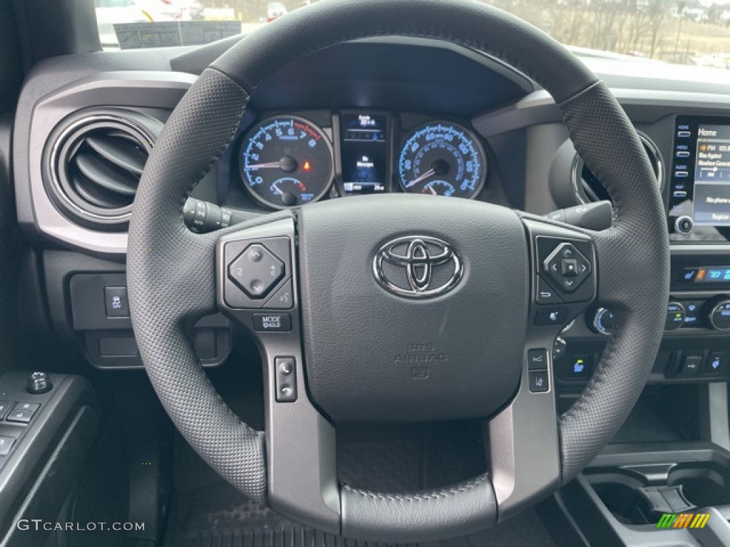 2022 Toyota Tacoma TRD Off Road Access Cab 4x4 Cement/Black Steering Wheel Photo #143774361