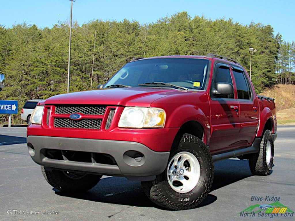 Bright Red Ford Explorer Sport Trac