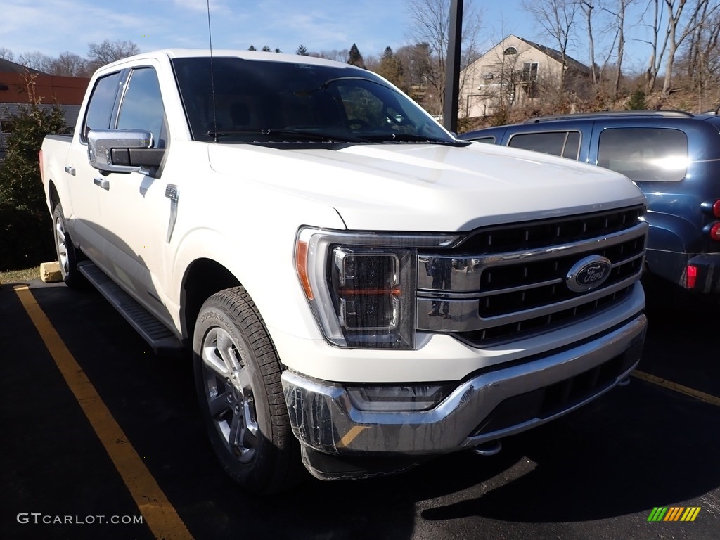 2021 F150 Lariat SuperCrew 4x4 - Star White / Baja Tan photo #3