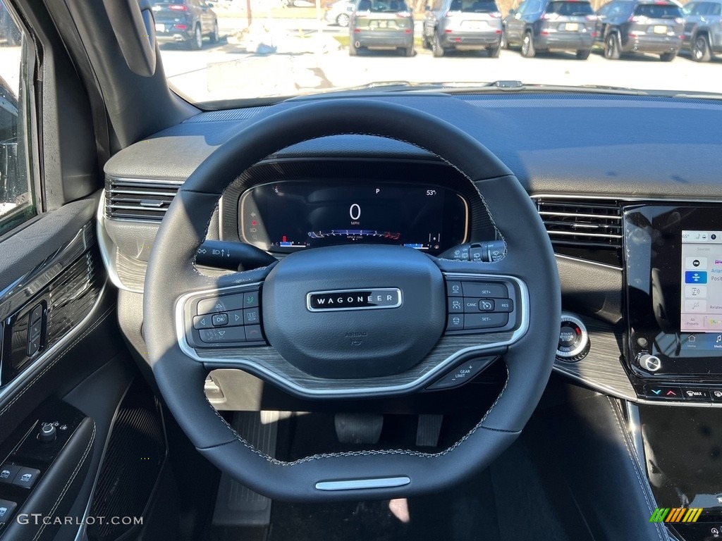 2022 Jeep Wagoneer Series III 4x4 Global Black Steering Wheel Photo #143776701