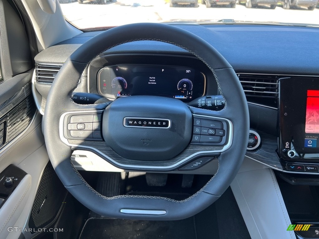 2022 Jeep Wagoneer Series III 4x4 Sea Salt/Black Steering Wheel Photo #143778301