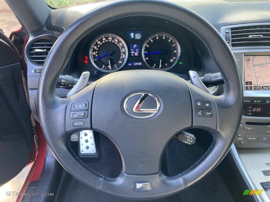 2008 Lexus IS F Black Steering Wheel Photo #143779348