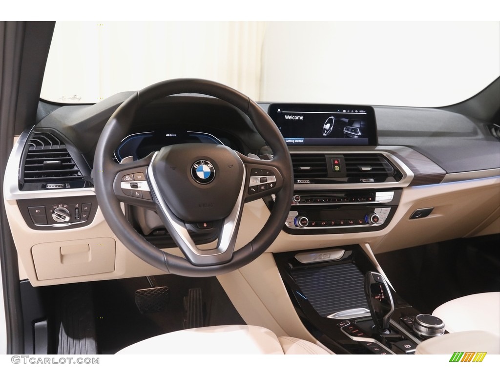 2021 BMW X3 xDrive30e Canberra Beige/Black Dashboard Photo #143779580