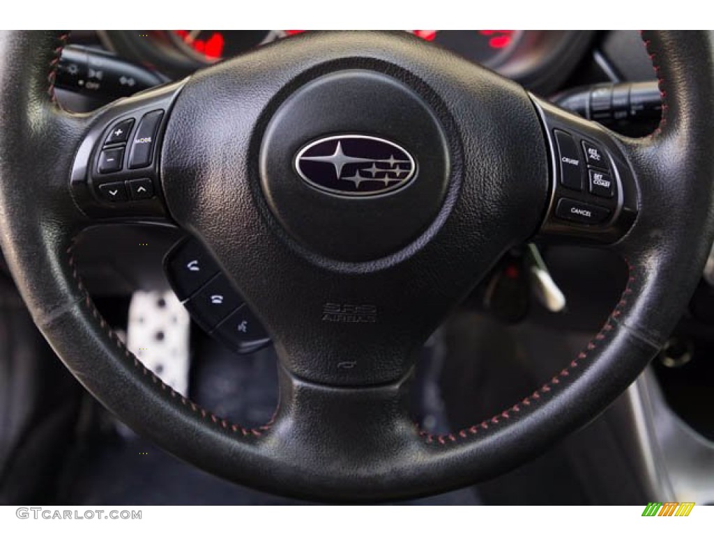 2012 Subaru Impreza WRX 5 Door WRX Carbon Black Steering Wheel Photo #143780518
