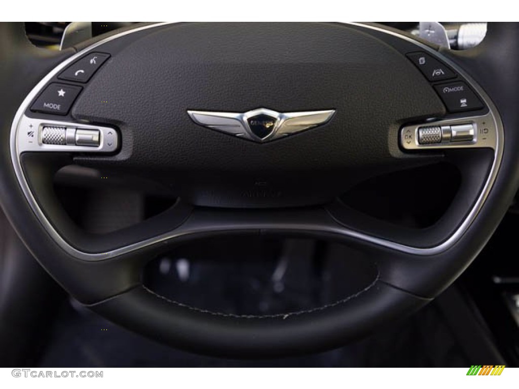 2021 Genesis G80 2.5T Black Steering Wheel Photo #143781160