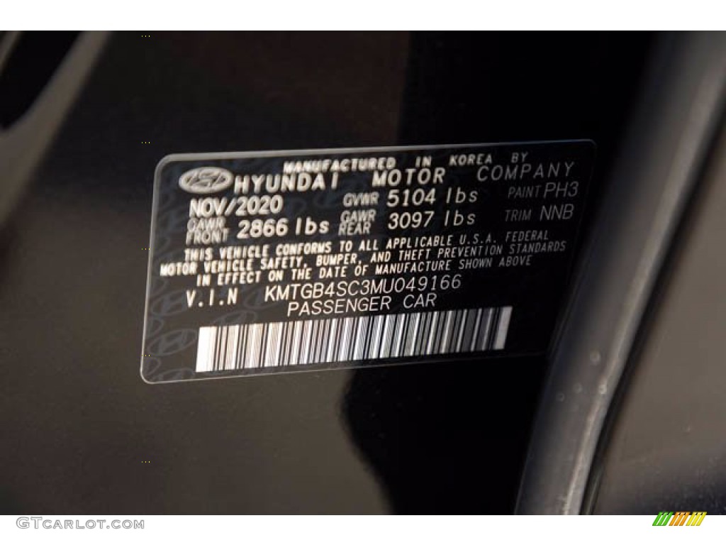 2021 Genesis G80 2.5T Color Code Photos