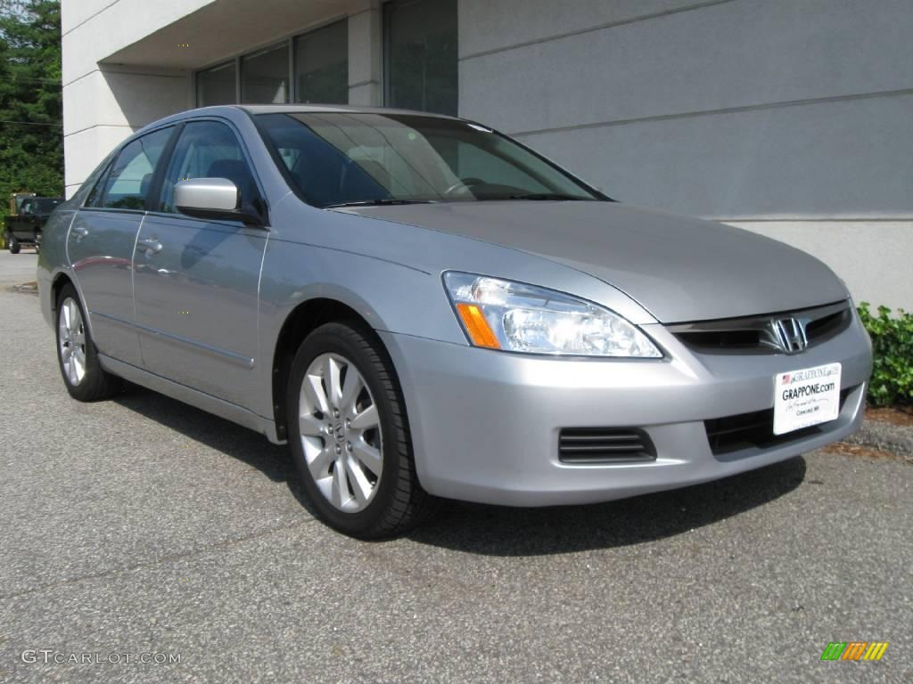 2007 Accord EX-L V6 Sedan - Alabaster Silver Metallic / Black photo #1