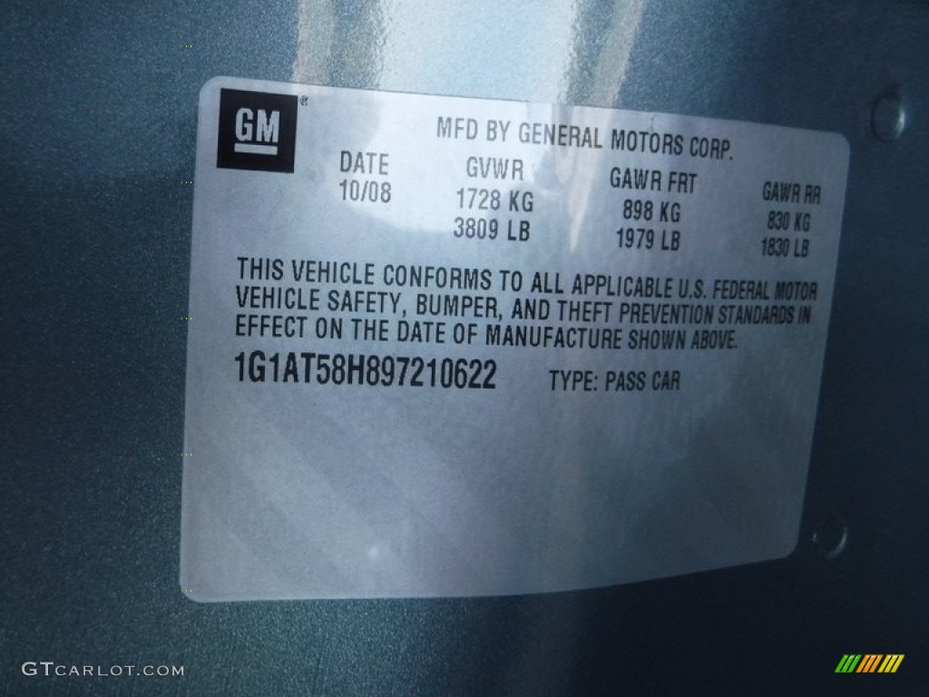 2009 Cobalt LT Sedan - Silver Moss Metallic / Ebony photo #27