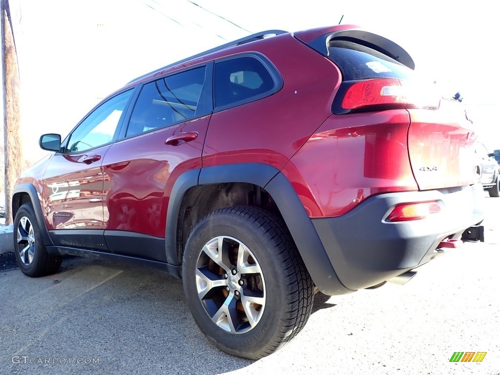 2014 Cherokee Trailhawk 4x4 - Deep Cherry Red Crystal Pearl / Morocco - Black photo #2