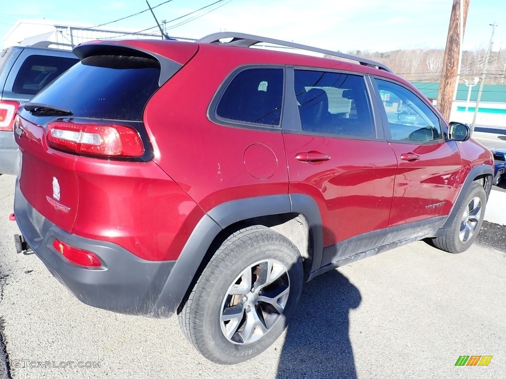 2014 Cherokee Trailhawk 4x4 - Deep Cherry Red Crystal Pearl / Morocco - Black photo #3