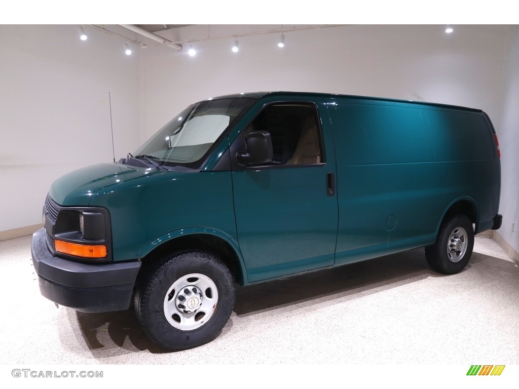 Dark Green Metallic 2013 Chevrolet Express 3500 Cargo Van Exterior Photo #143787248