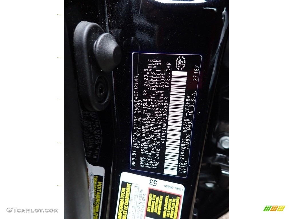 2020 Toyota Camry TRD Color Code Photos