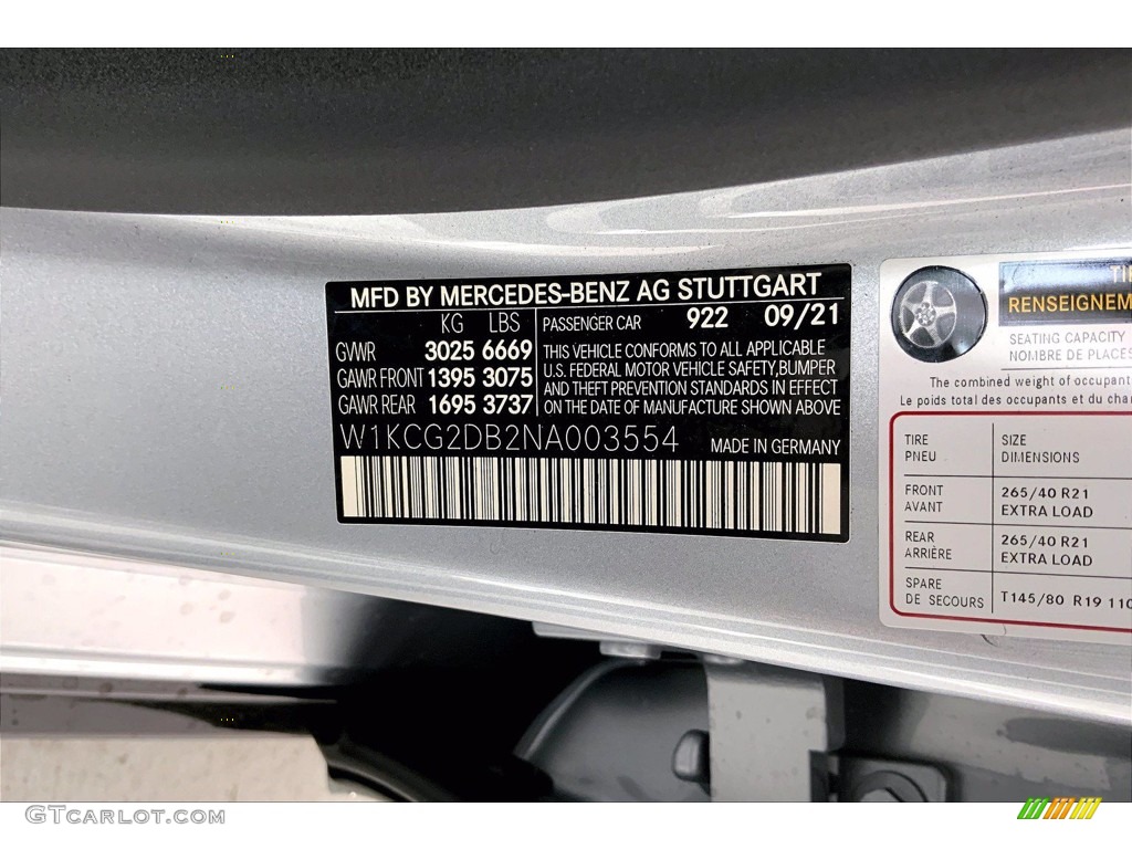 2022 EQS Color Code 922 for Cirrus Silver Metallic Photo #143790342