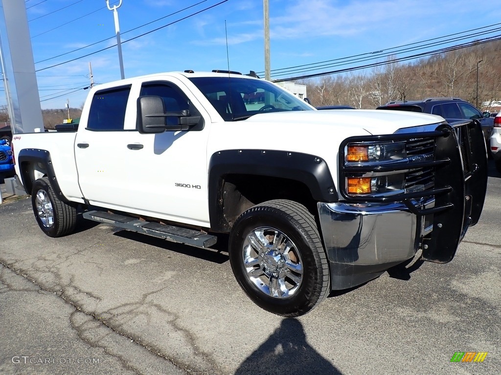 Summit White 2017 Chevrolet Silverado 3500HD Work Truck Crew Cab 4x4 Exterior Photo #143799353