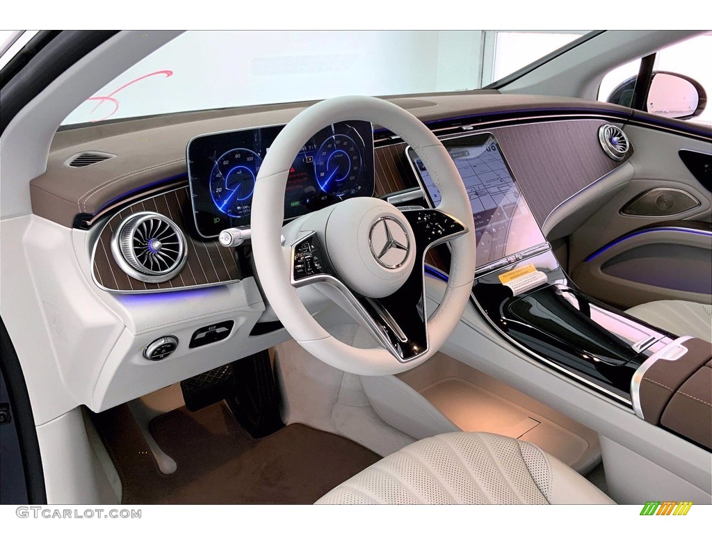 Neva Gray/Sable Brown Interior 2022 Mercedes-Benz EQS 450+ Sedan Photo #143806141