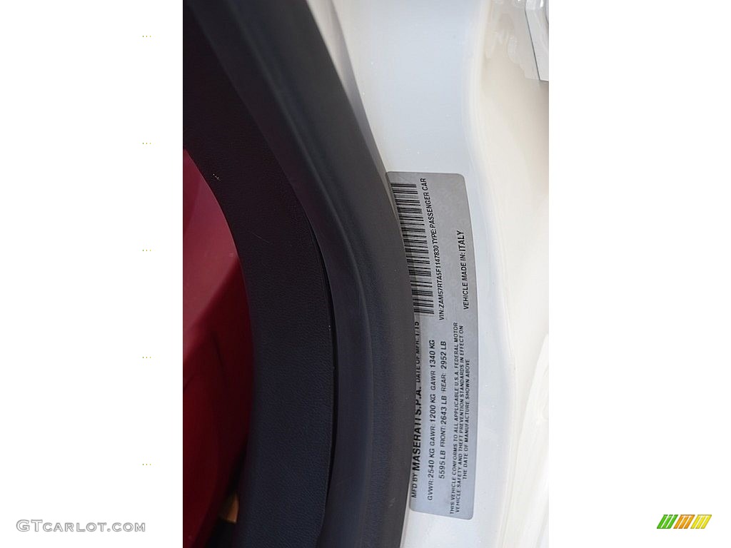 2015 Ghibli S Q4 - Bianco (White) / Nero/Rosso photo #23