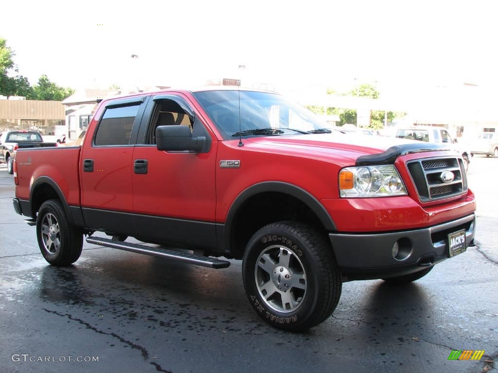 2006 F150 FX4 SuperCrew 4x4 - Bright Red / Black/Medium Flint photo #4