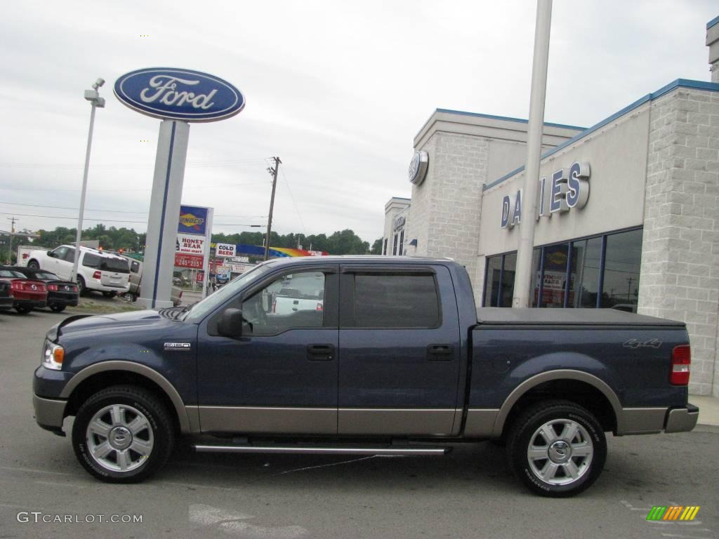 2006 F150 Lariat SuperCrew 4x4 - Medium Wedgewood Blue Metallic / Black photo #2