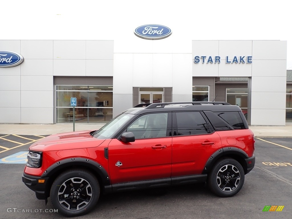 2022 Bronco Sport Outer Banks 4x4 - Hot Pepper Red / Ebony/Roast photo #1