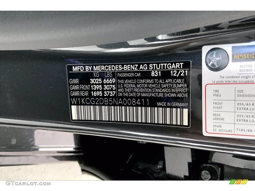 2022 EQS Color Code 831 for Graphite Gray Metallic Photo #143814023