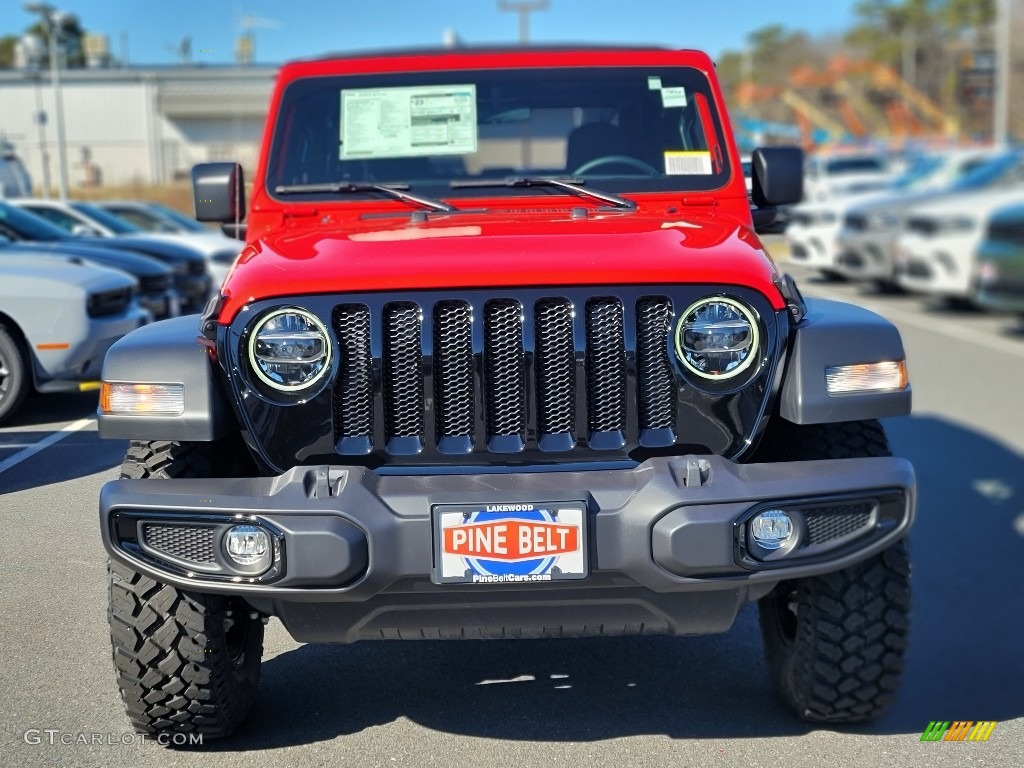 2022 Wrangler Willys 4x4 - Firecracker Red / Black photo #2