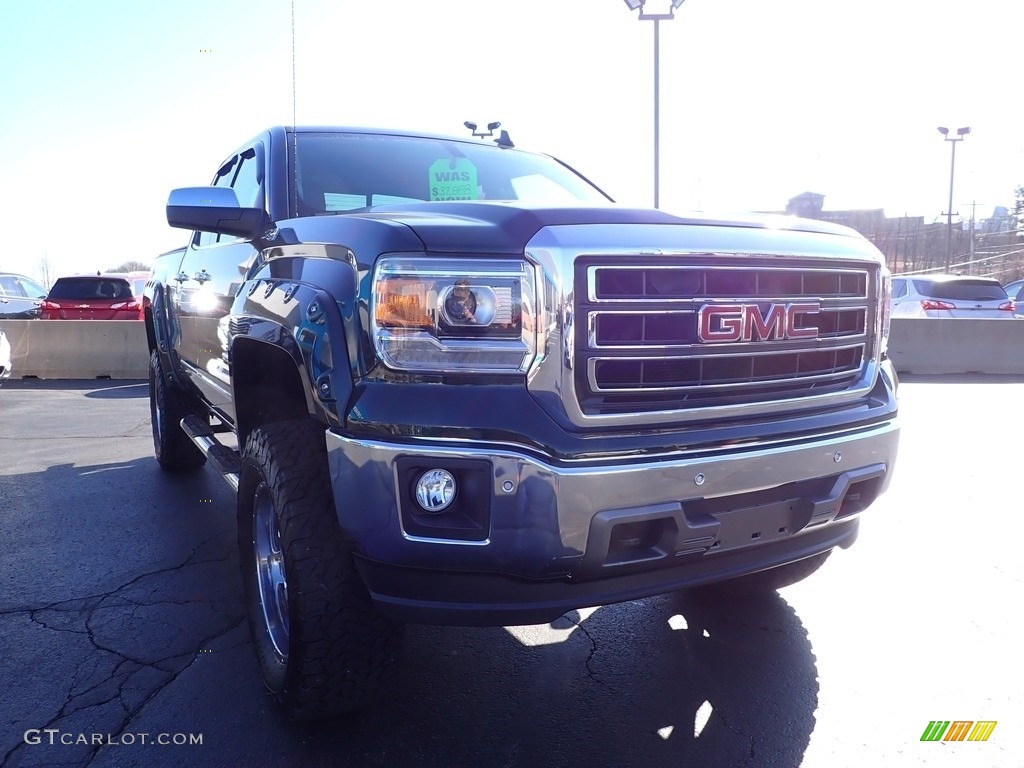 2015 Sierra 1500 SLT Double Cab 4x4 - Emerald Green Metallic / Jet Black photo #9