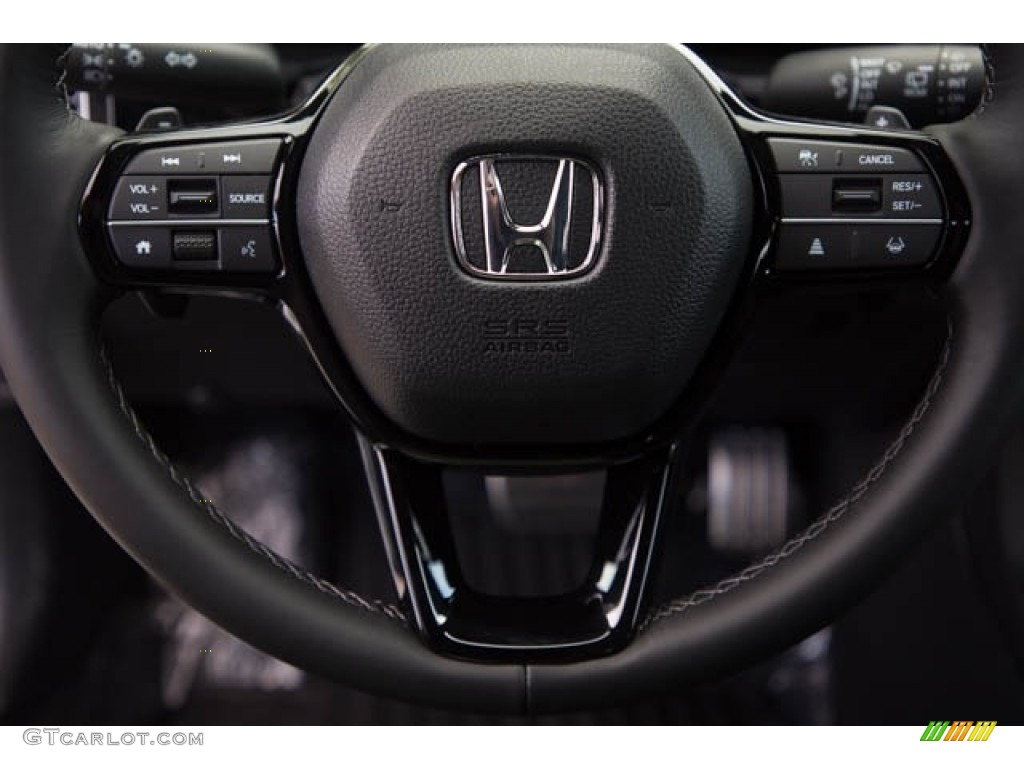 2022 Honda Civic Sport Hatchback Black Steering Wheel Photo #143826340