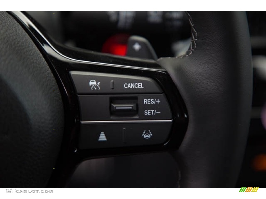 2022 Honda Civic Sport Hatchback Black Steering Wheel Photo #143826370
