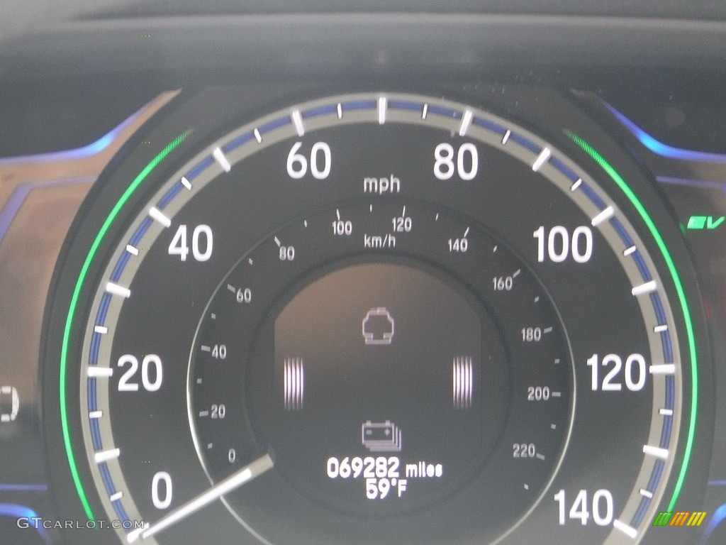2017 Accord Hybrid EX-L Sedan - Vortex Blue Pearl / Ivory photo #32