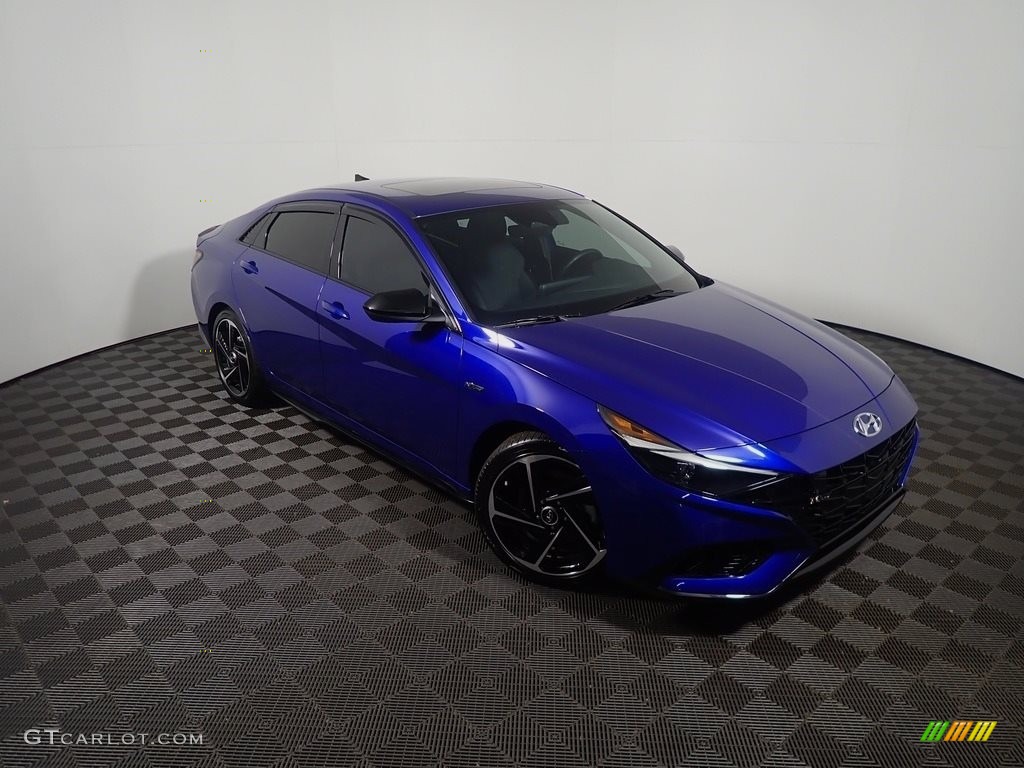 2021 Elantra N-Line - Intense Blue / Black photo #5