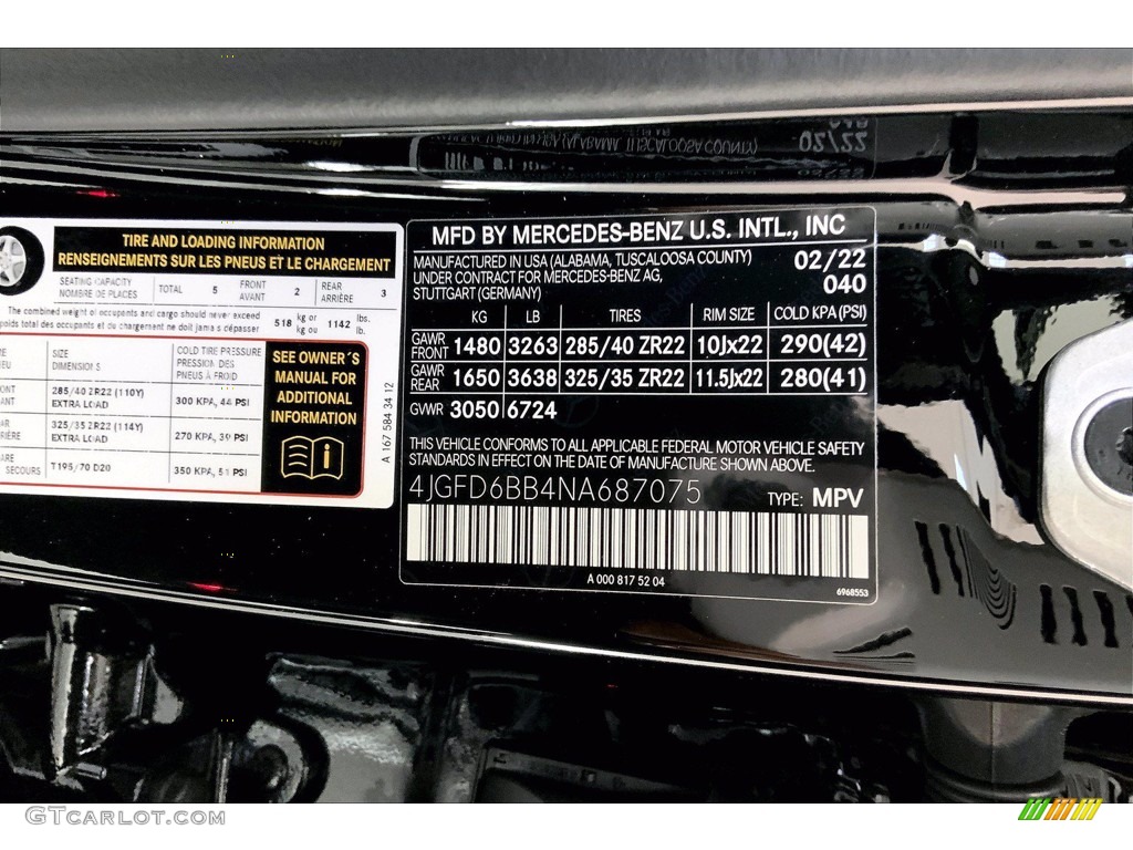 2022 GLE Color Code 040 for Black Photo #143834260