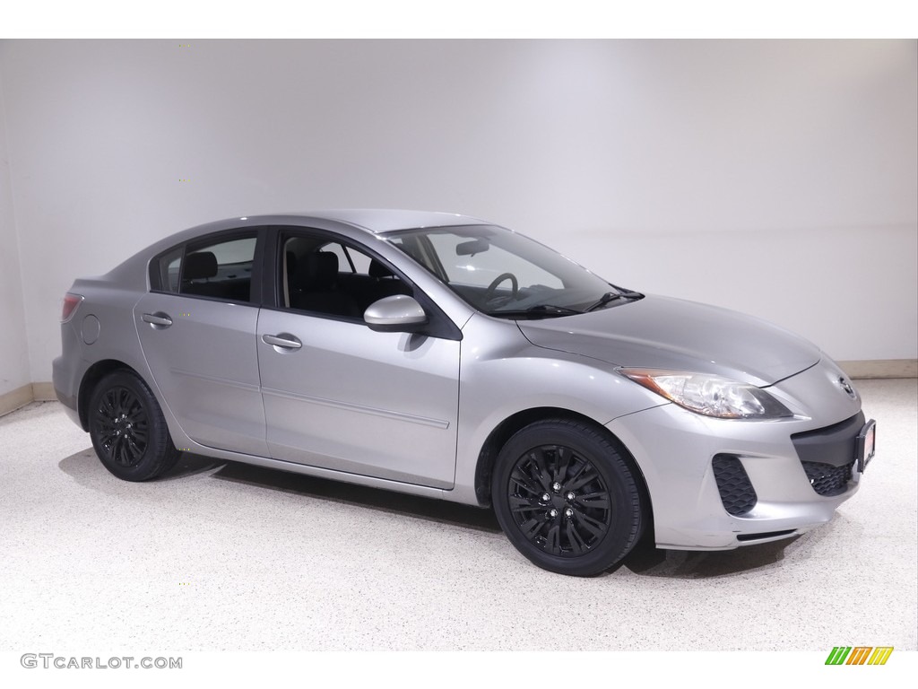 2012 MAZDA3 i Sport 4 Door - Liquid Silver Metallic / Black photo #1