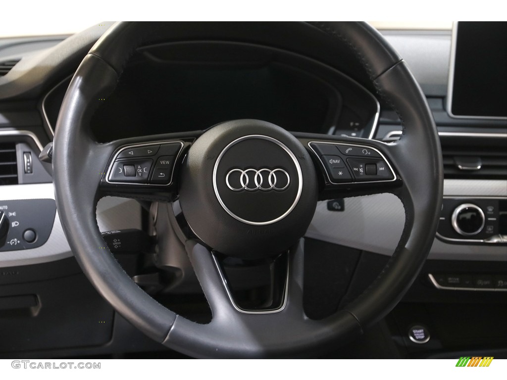 2017 Audi A4 2.0T Premium Plus quattro Black Steering Wheel Photo #143835775