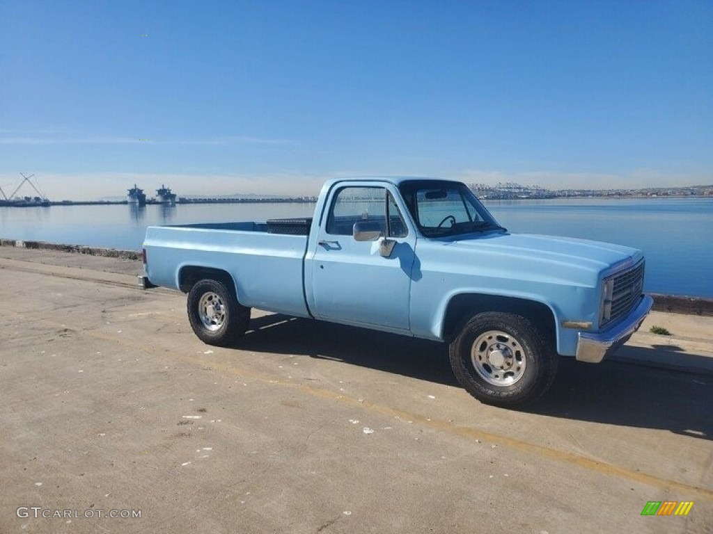 Powder Blue 1984 Chevrolet C/K C20 Custom Deluxe Regular Cab Exterior Photo #143836009