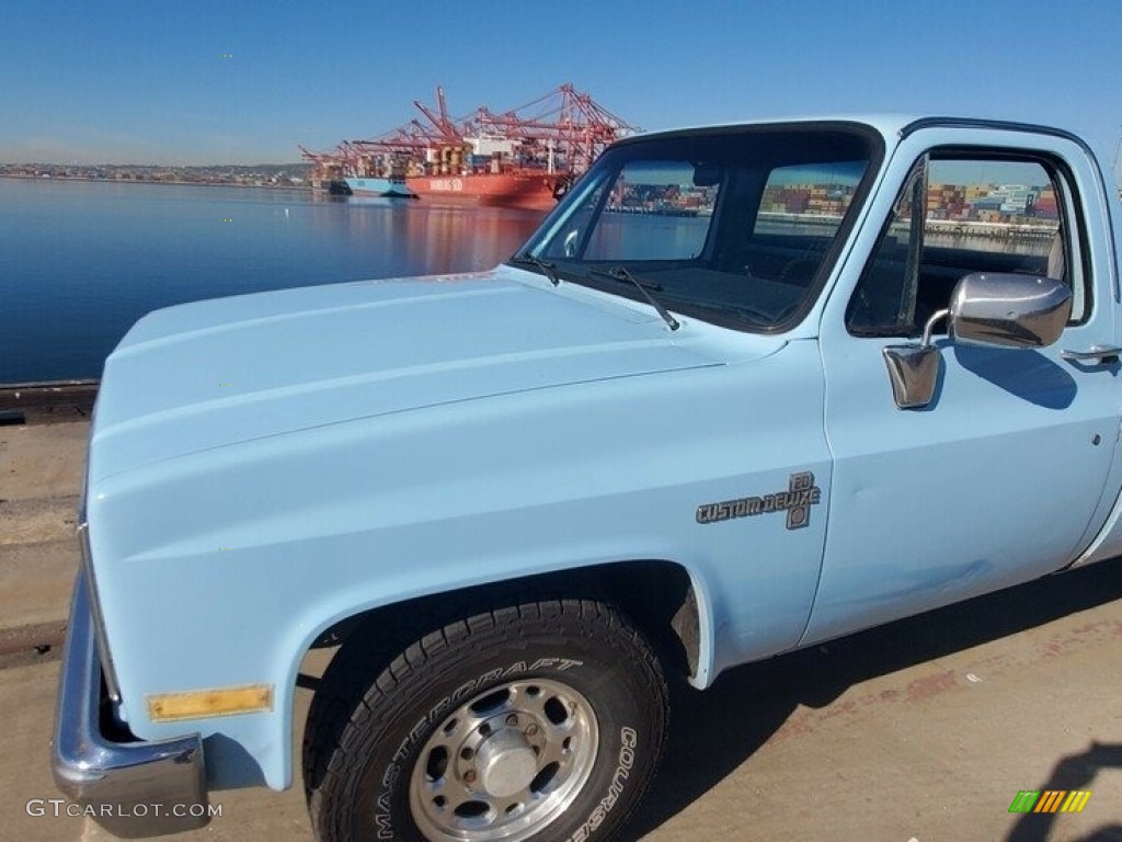 Powder Blue 1984 Chevrolet C/K C20 Custom Deluxe Regular Cab Exterior Photo #143836027