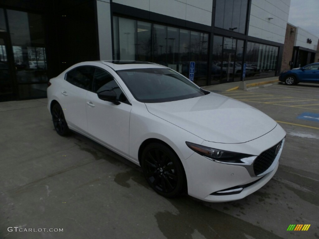 2022 Mazda3 Premium Sedan AWD - Snowflake White Pearl Mica / Black photo #1