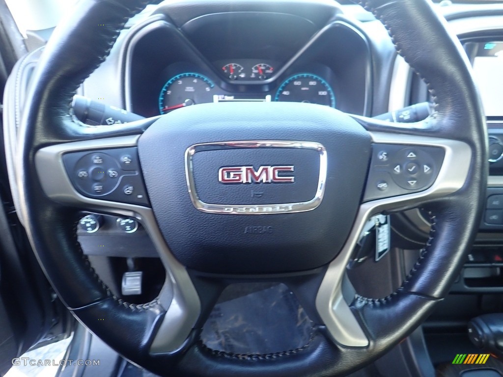 2018 GMC Canyon Denali Crew Cab 4x4 Jet Black Steering Wheel Photo #143836954