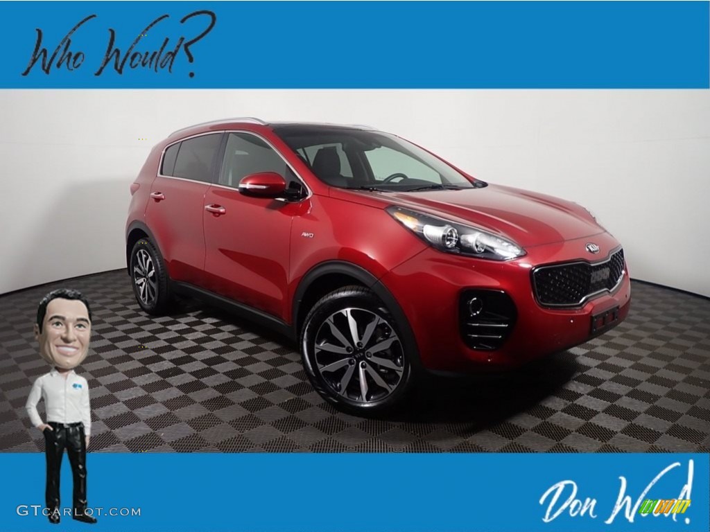 2017 Sportage EX AWD - Hyper Red / Black photo #1