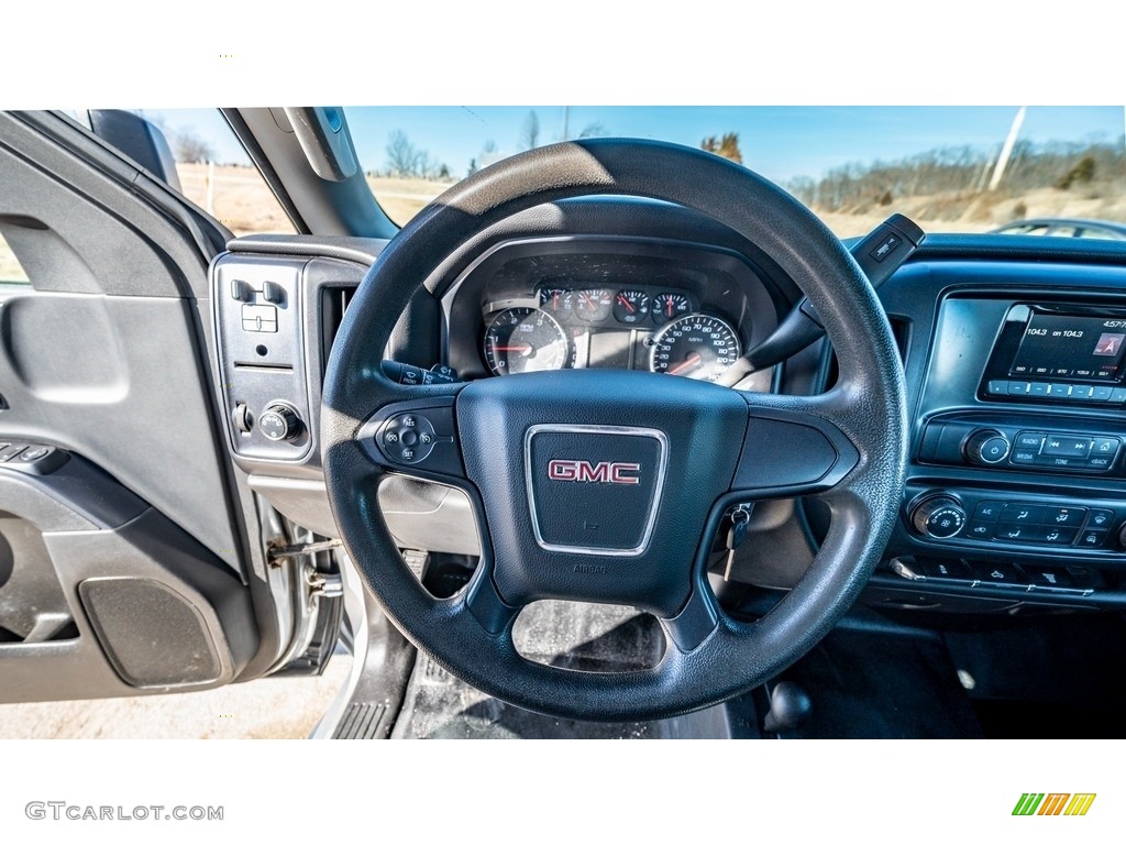 2015 GMC Sierra 3500HD Work Truck Double Cab 4x4 Jet Black/Dark Ash Steering Wheel Photo #143843129