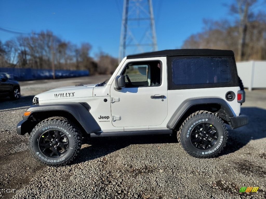 Bright White 2022 Jeep Wrangler Willys 4x4 Exterior Photo #143847697