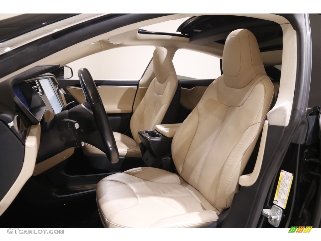 Tan Interior 2015 Tesla Model S 85D Photo #143849035