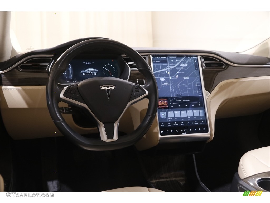 2015 Tesla Model S 85D Tan Dashboard Photo #143849065