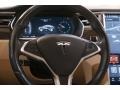 Tan 2015 Tesla Model S 85D Steering Wheel