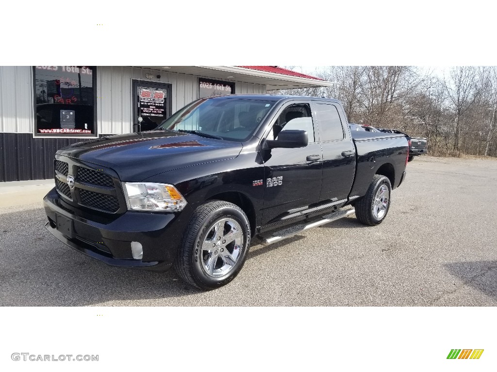 2014 1500 Express Quad Cab 4x4 - Black / Black/Diesel Gray photo #3