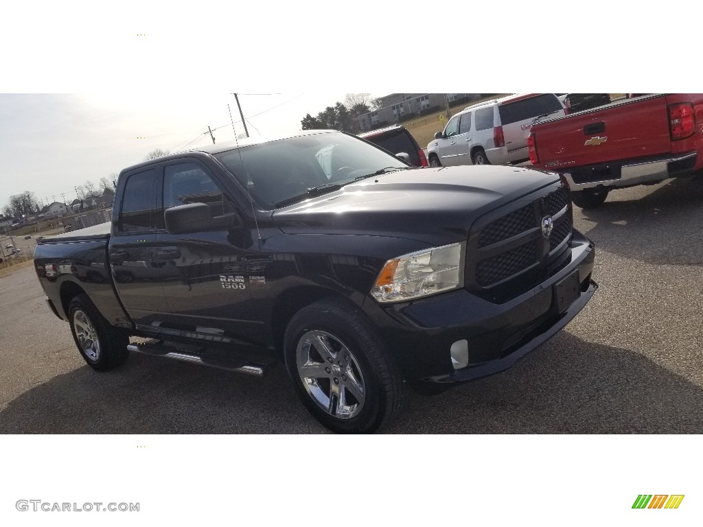 2014 1500 Express Quad Cab 4x4 - Black / Black/Diesel Gray photo #24