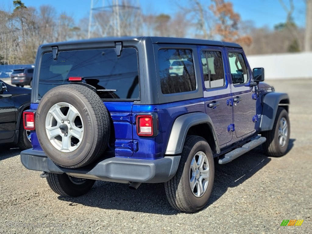 2019 Wrangler Unlimited Sport 4x4 - Ocean Blue Metallic / Black photo #4