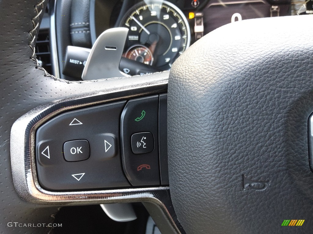 2022 Ram 1500 Laramie G/T Crew Cab 4x4 Black Steering Wheel Photo #143855895