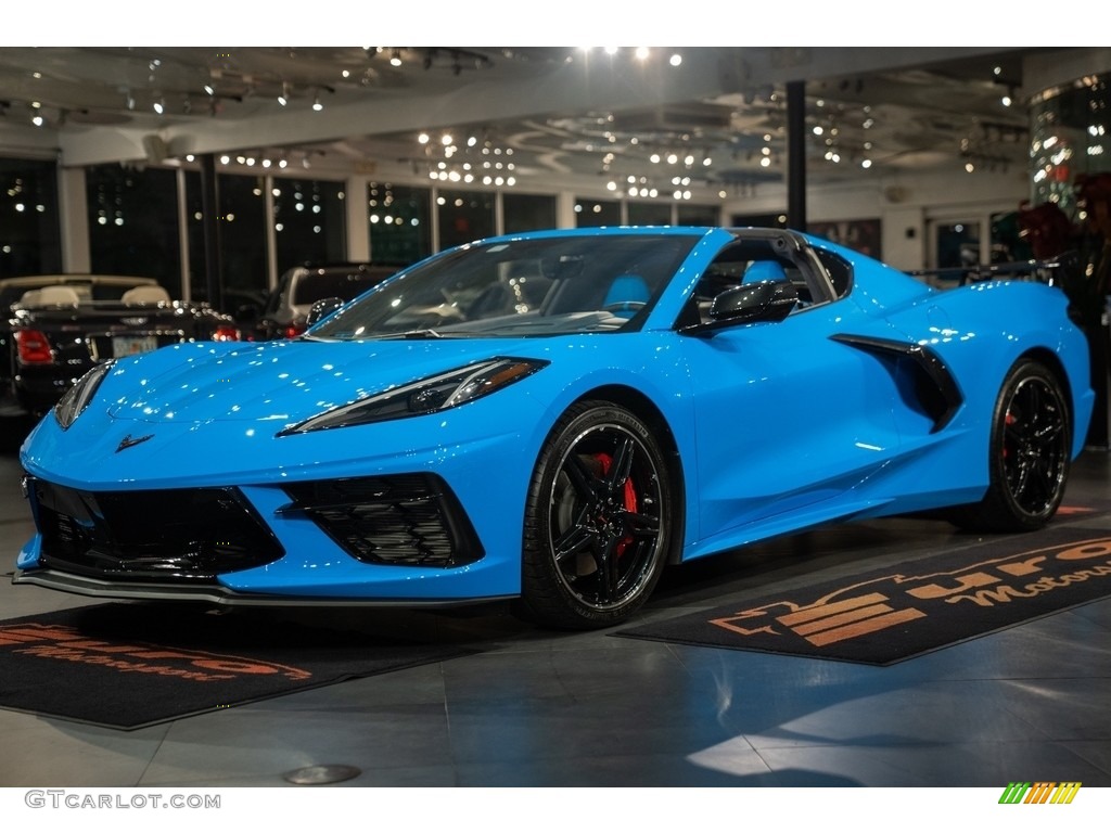 Rapid Blue 2021 Chevrolet Corvette Stingray Coupe Exterior Photo #143860054