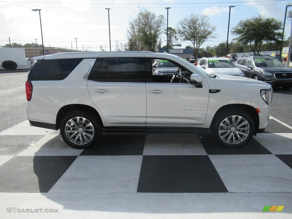 2022 Yukon Denali 4WD - White Frost Tricoat / Very Dark Ash Gray/Dark Walnut photo #3