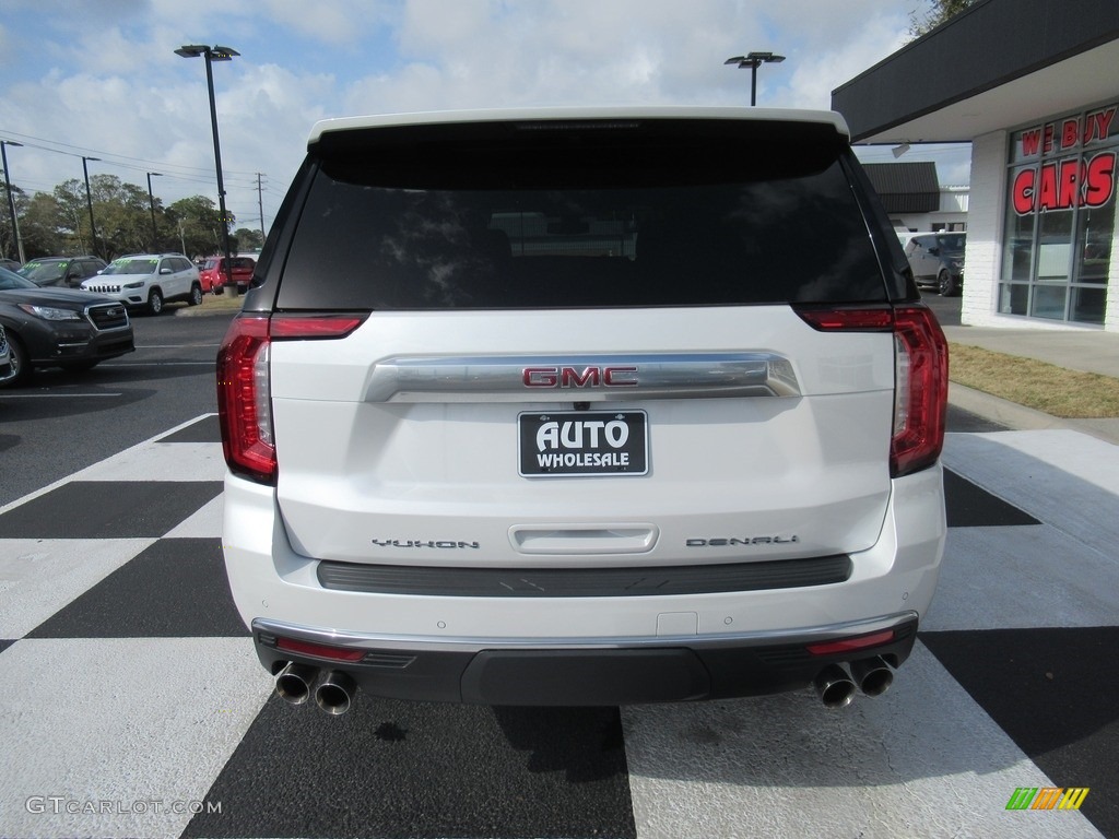 2022 Yukon Denali 4WD - White Frost Tricoat / Very Dark Ash Gray/Dark Walnut photo #4